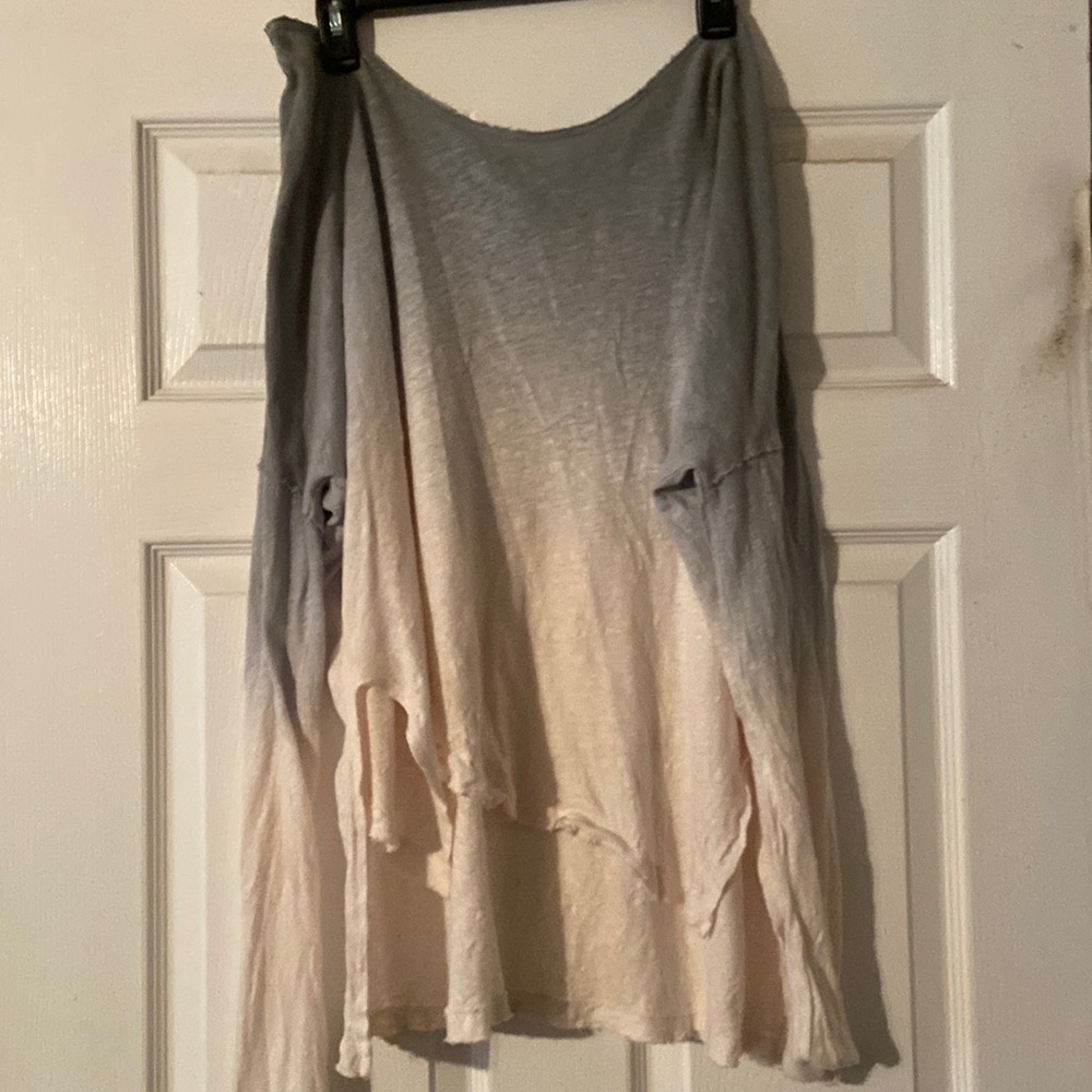 We the Free Long sleeve tunic with rough edges and high low hem.